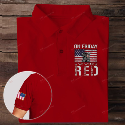 On Friday We Wear Red Veteran Polo Shirt