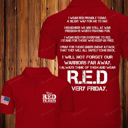 Proudly Wear RED Friday Veteran Premium Polo Shirt