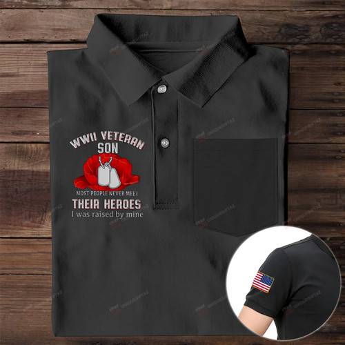 WWII Veteran Son Veteran Pocket Polo Shirt