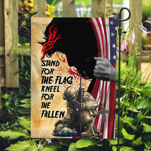 Stand For The Flag Kneel For The Fallen Veteran Flag
