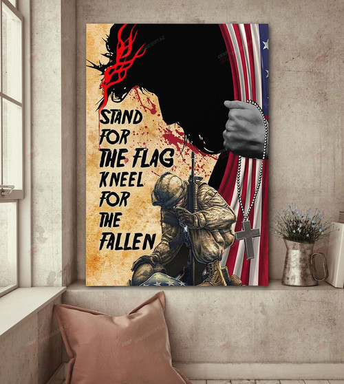 Stand For The Flag Kneel For The Fallen Veteran Canvas
