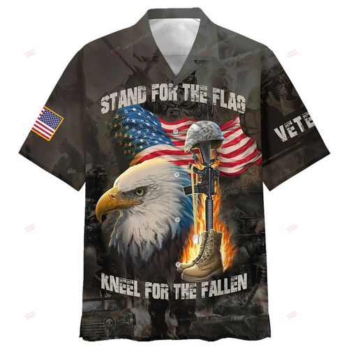 Stand For The Flag Kneel For The Fallen Veteran Hawaiian Shirt