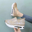 Wedge Sequin Mesh Breathable Shoes - menzessential