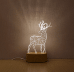 2020 Newest 3D LED Lamp Creative Wood grain Night Lights Novelty Illusion Night Lamp 3D Illusion Table Lamp For Home Decorative