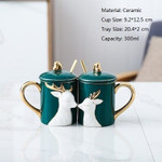 3D Lovely Couple Ceramic Mug Set - menzessential