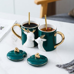 3D Lovely Couple Ceramic Mug Set - menzessential