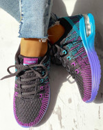 Colorblock Knitted Breathable Walking Shoes