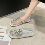 Crystal Flowers Mesh Ballet Flats Walking Shoes - menzessential