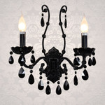 Crystal Style Black Candle Wall Light - menzessential