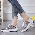 Crystal Platform Slip On Lace Up Ultra Soft Shoes For Women