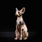 Decorative Tattooed Hairless Cat Figurine - menzessential
