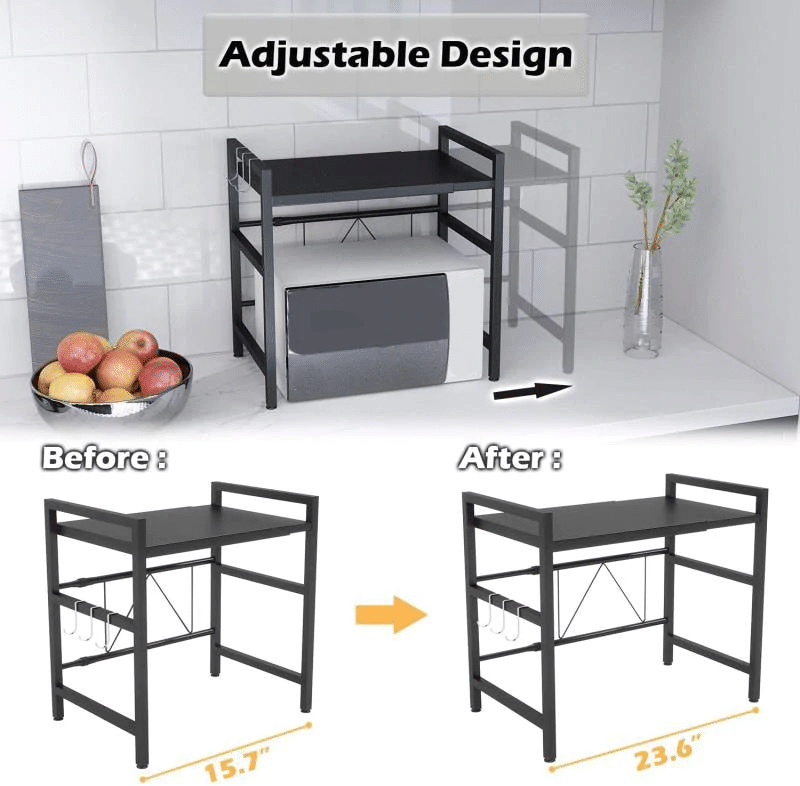 Expandable Kitchen Counter Shelf Rack Organizer