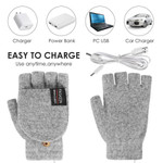Full & Half Finger Warmer Mitten USB Rechargeable Winter Electric Heated Gloves - Cycling Outdoor Gloves - menzessential