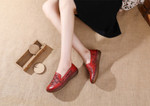 Genuine Leather Round Toe Flats Ladies Shoes - menzessential