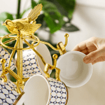 Gold Inlay Porcelain Bone China Tea/Coffee Set
