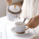 Gold Inlay Porcelain Bone China Tea/Coffee Set