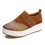 Height Increase Women Genuine Leather Slip-ons - menzessential