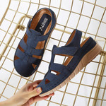 Hollow Sandals For Women Buckle Flat Wedge Slipper Casual Breathable Design - menzessential