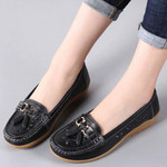 Ladies Breathable Loafers Leather Made Comfortable Casual Shoes