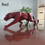 Modern Resin Geometric Black Panther Sculpture - menzessential