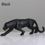 Modern Resin Geometric Black Panther Sculpture - menzessential
