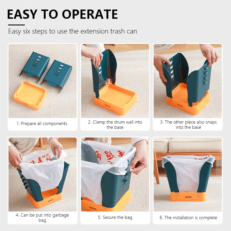 Portable Easy Pastel Trash Bag Holder