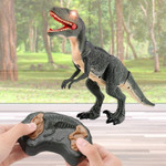 Remote Control R/C Walking Dinosaur Toy with Shaking Head, Light Up Eyes & Sounds (Velociraptor), Gift for kids  XH - menzessential