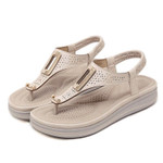 Sandals For Female Comfortable Metal Buckle Wedge Heel Fashion Design - menzessential