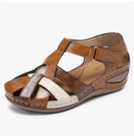 Sandals For Women Retro Round Toe Roman Cut-Out Fashion - menzessential
