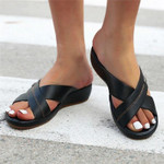 Sandals For Women Soft Soles Casual Cross Buckle Outdoor Design