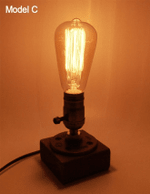 Vintage Industrial Wooden Dimmable Table Lamp