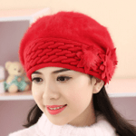 Warm Fashion Flower Knitted Cap