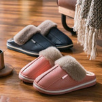 Winter Slippers For Women Soft Comfortable Warm Plush Waterproof Upper Closed Toe Home Shoes