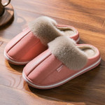 Winter Slippers For Women Soft Comfortable Warm Plush Waterproof Upper Closed Toe Home Shoes