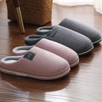 Winter Women Home Slippers Soft Sole Keep Warm Plush Cotton Non-slip Indoors