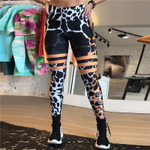 Women 3D Leopard Stripe Push Up Fitness Leggings - menzessential