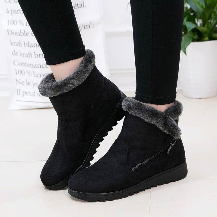 New Women's Fashion Non Slip Warm Plush Zipper/Buckle Snow Boots
