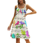 Cool Birds Print Dress Cool Flamingos Aesthetic Dresses Strap Elegant A Line Sundress Women Print Oversize Vestidos