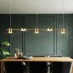 Postmodern Gold Black LED Chandelier Dining Room Island Long Pendant Lamp Nordic Bar Coffee Home Deco Lighting Hanging Fixtures