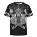 Aztec Tlaloc Sun And Moon Monochrome Customized 3D All Over Printed Shirt -