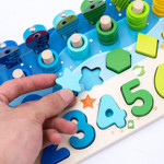 Houten Montessori Vissen Speelgoed met Nummer & Alfabet