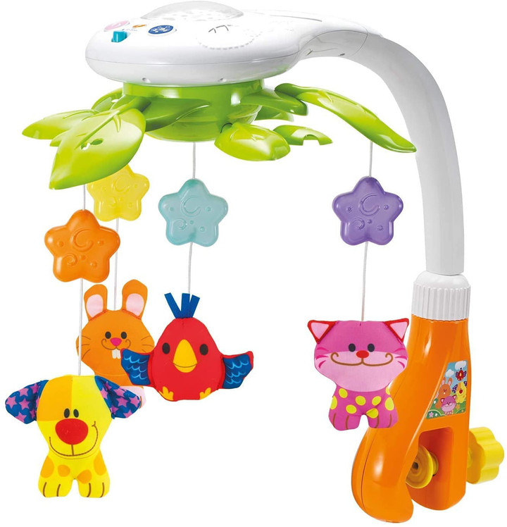 KiddoLab Baby Crib Mobile with Lights and Relaxing Music. Includes Ceiling Light Projector with Stars, Animals. Musical Crib Mobile with Timer
