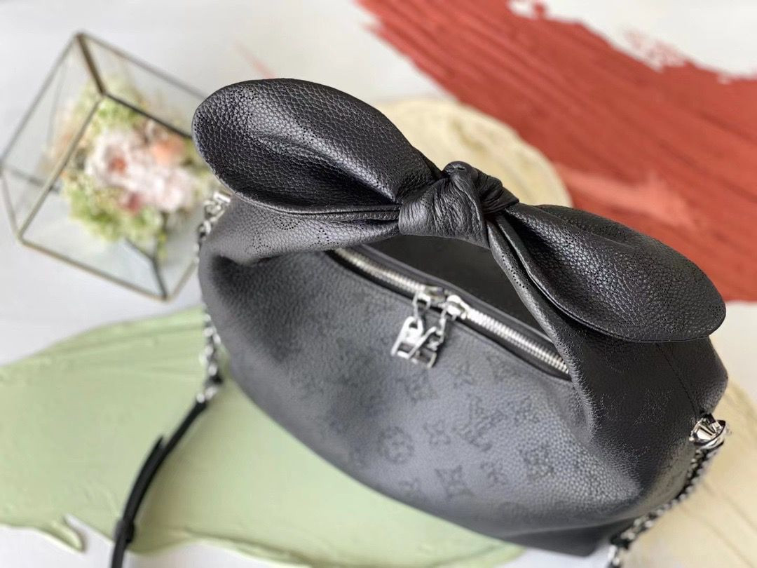 Louis Vuitton Why Knot MM Mahina Black For Women, Women’s Handbags ...