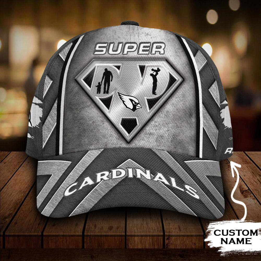 Arizona Cardinals 3D Cap NFL Superman Dad Custom Name 20 M3TTT0245