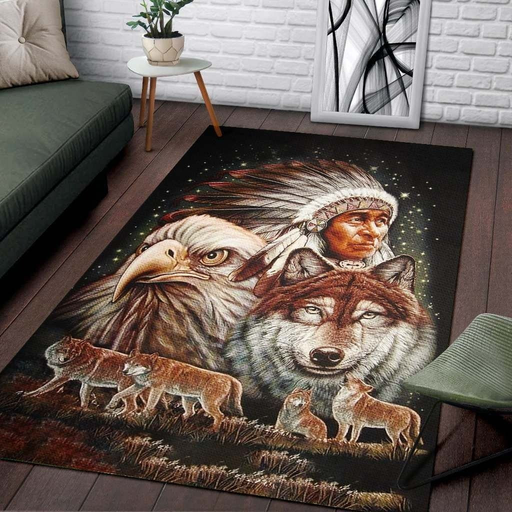 Eagle Wolves Every Child Matters Rug Canada Orange Day Sept 30th Awareness Merch Home Decor