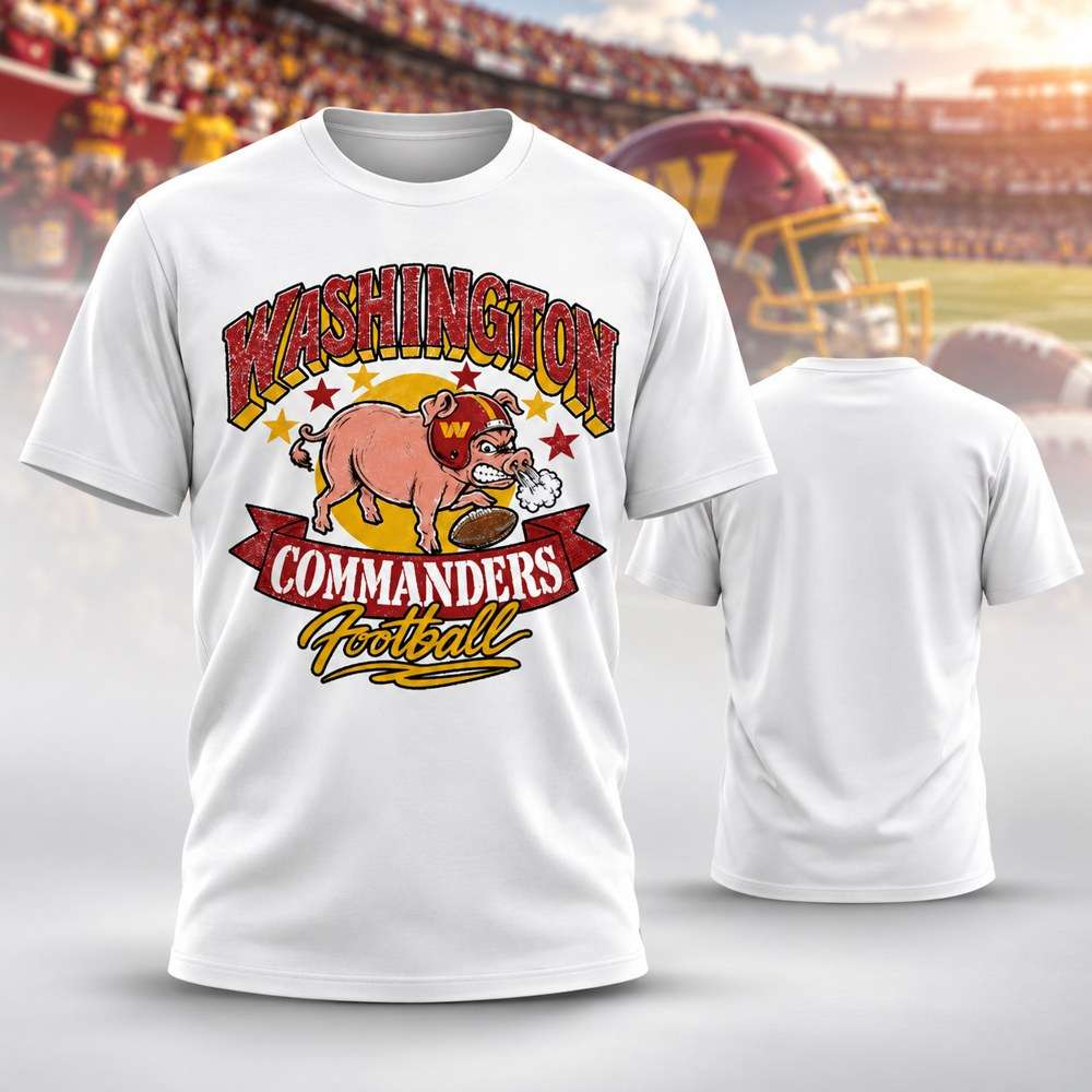 Washington Commanders Merch Angry Hogs Mascot Retro T-Shirt Commanders Clothing Gifts For Game Day