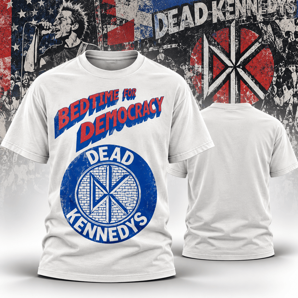 Dead Kennedys Bedtime Merch Democracy Blue Dk Circle Logo Political T-Shirt Punk Rock Outift