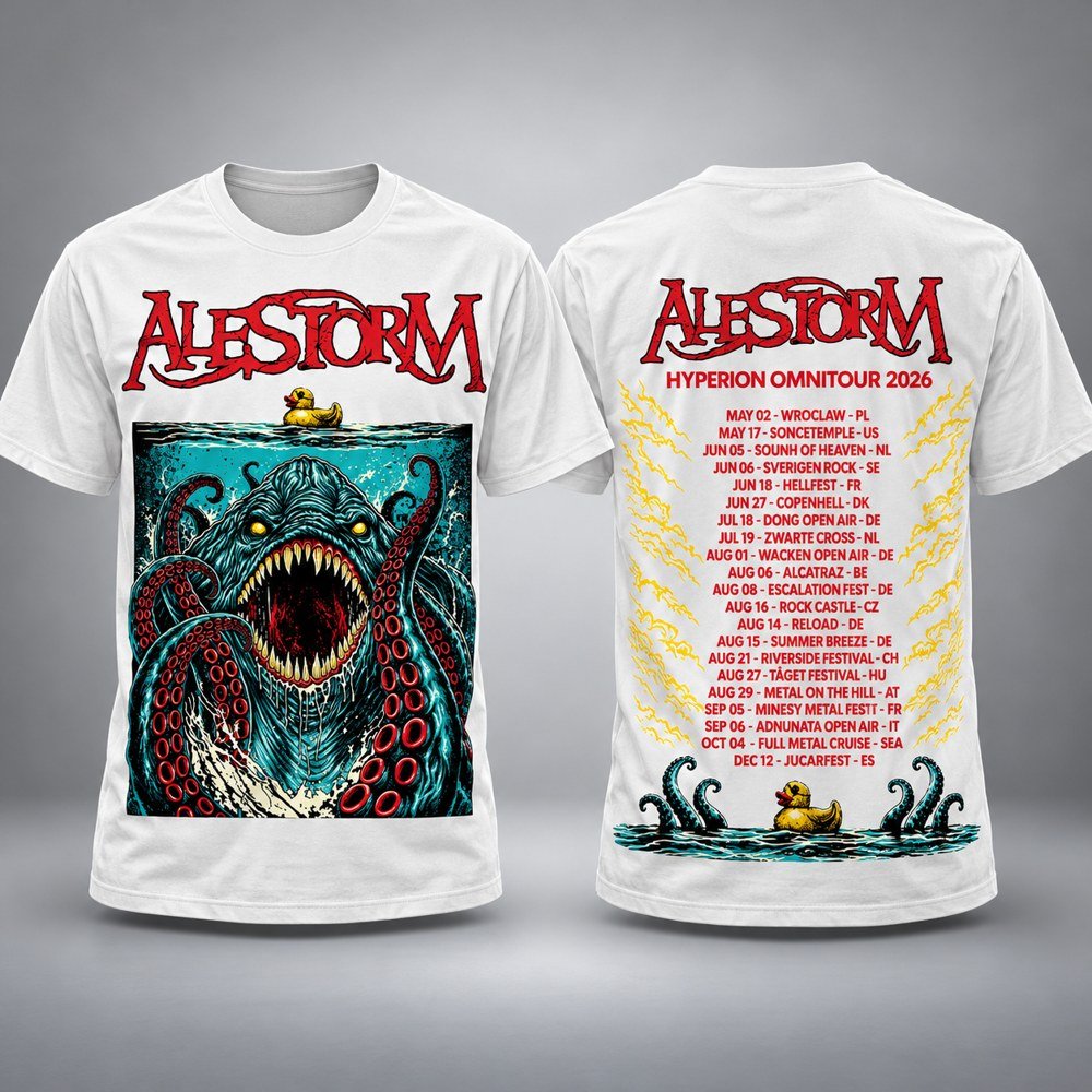 Alestorm Merch Hyperion Omnitour T-Shirt Alestorm Concert Apparel Gifts For Him