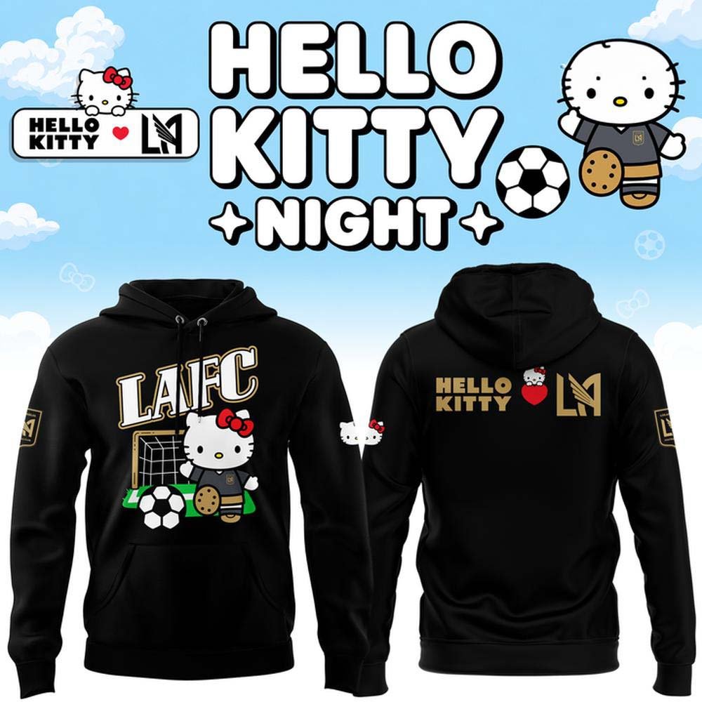 Los Angeles FC Merch LAFC Hello Kitty Collaboration Graphic Hoodie Gifts For Soccer Lovers