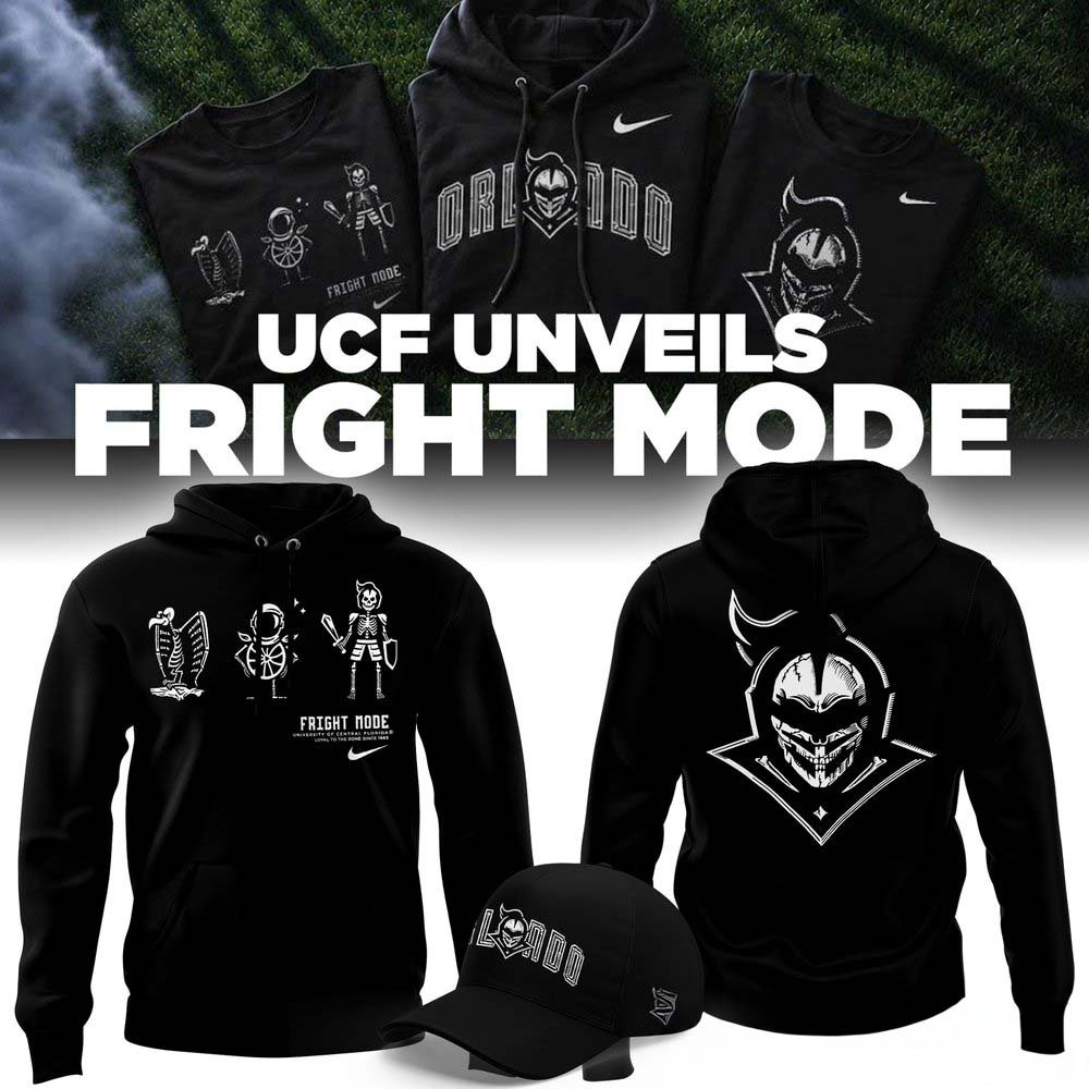 UCF Knights Merch Fright Mode Skeleton Knight Astronaut Pegasus Halloween Hoodie Gifts Idea